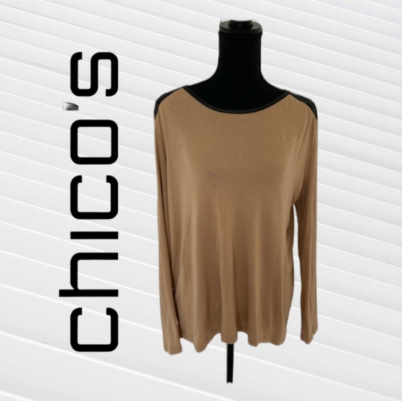Chico's Tops - Chico’s Tan Top SZ 2